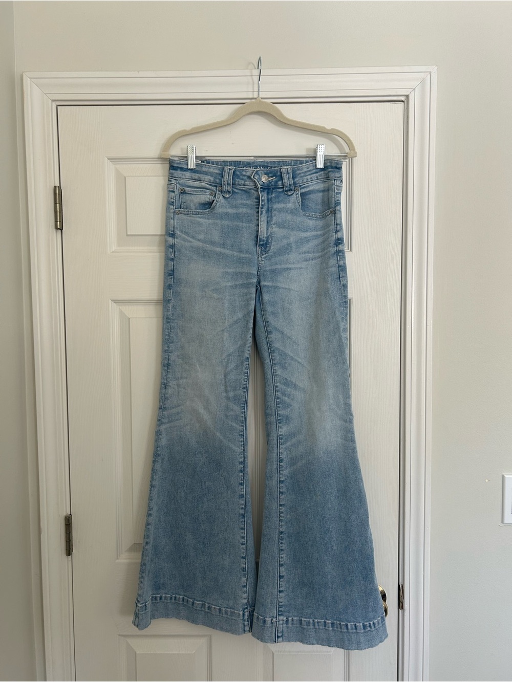 American Eagle Outfitters Light Blue High-Rise Flare Jeans